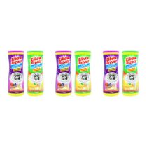 Elbow Grease Foaming Drain Cleaner 500g tub on a bathroom shelf beside the sink
