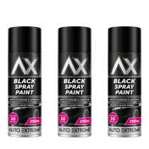 Auto Extreme Black Gloss Spray Paint 250ml - Pack of 3