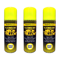 Paint Factory Neon Yellow Spray Paint 200ml - Pack of 3