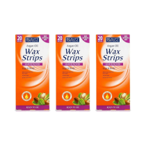 Beauty Formulas Argan Oil Wax Strips Legs & Body 20s - Pack of 3
