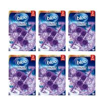 Bloo Colour Active+ Toilet Rim Block Lavender Anti-Limescale 2x50g - Pack of 6