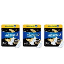 Always Ultimate Night Sanitary Pads Size 6 with Wings 20 Count - Pack of 3