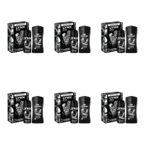 Lynx Black Duo Gift Set Body Wash and Body Spray 2 Pieces - Pack of 6