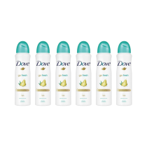 Dove Go Fresh Pear & Aloe Vera Antiperspirant Deodorant Spray 150ml - Pack of 6