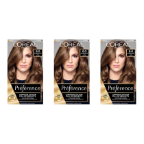 L’Oréal Preference 6.0 Dark Blonde Permanent Hair Colour Grey Coverage Kit - Pack of 3