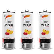 Celsius Raspberry Peach Sparkling Energy Drink 355ml - Pack of 3