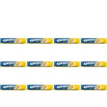 Oreo Golden Vanilla-Flavoured Sandwich Biscuits, 154g - Pack of 12