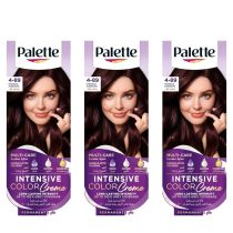 Schwarzkopf Palette Hair Color Creme 4-89 Intensive Aubergine - Pack of 3