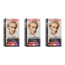 Revlon Colorstay 001 Ultra Light Ash Blonde Hair Dye 165ml - Pack of 3