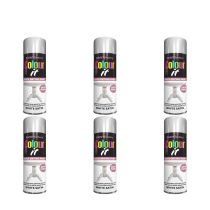 Paint Factory White Satin Spray Paint 250ml - Pack of 6
