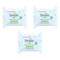 Simple Kind to Skin Micellar Cleansing Wipes 25's - Pack of 3