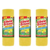 Elbow Grease Yellow Microfibre Easy Tear Cleaning Cloths 10 Count - Pack of 3