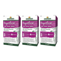 Natures Aid DigestEeze Milk Thistle for Indigestion 60 Tablets - Pack of 3