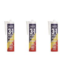 Rapide 3-in-1 Universal White Sealant Adhesive Filler 260ml - Pack of 3