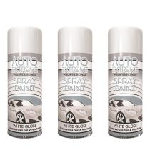 Auto Extreme White Gloss Spray Paint 400ml - Pack of 3
