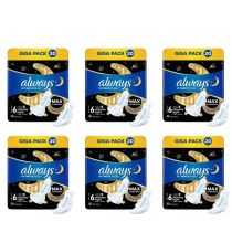 Always Ultimate Night Sanitary Pads Size 6 with Wings 20 Count - Pack of 6