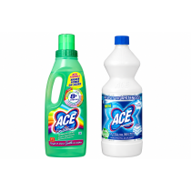Ace Ultra Stain Remover & Laundry Bleach Bundle – For Colours 1L & For Whites 1L
