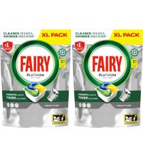 Fairy Platinum Lemon All In 1 Dishwasher 51 Pods - Pack of 2