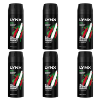 Lynx Africa Mandarin & Sandalwood Men’s Body Spray Deodorant 150ml - Pack of 6