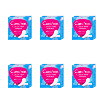 Carefree Cotton Normal Pantyliners Unscented 56 Count - Pack of 6