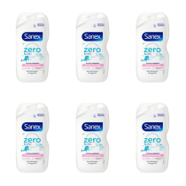 Sanex Zero Fragrance-Free Baby Wash 450ml bottle on a clean bathroom shelf