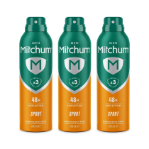 Mitchum Men Sport 48HR Triple Odor Defense Spray Deodorant 200ml - Pack of 3