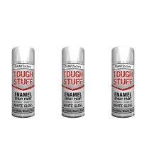 Paint Factory Enamel White Gloss Spray Paint 400ml - Pack of 3