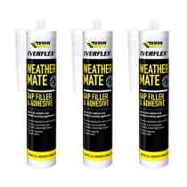 Everbuild Everflex Weather Mate White Gap Filler & Adhesive Sealant 295ml - Pack of 3