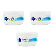 NIVEA Soft Moisturising Cream for Face Body and Hands 300 ML - Pack of 3