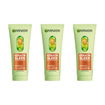 Garnier Keratin Sleek Shampoo Smoothing with Argan Oil 200ML - Pack of 3
