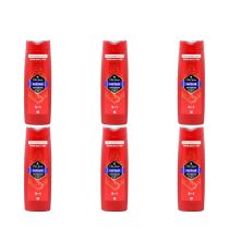 Old Spice Captain 3 in 1 Shower Gel Body Hair & Face Wash 400ml - Pack of 6