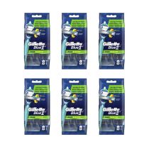 Gillette Blue 2 Plus Li Disposables 8Ct - Pack of 6