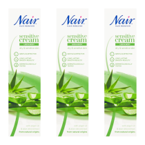 Nair Hair Removal Cream with Aloe Vera & Argan Oil for Sensitive Skin 100ml - Pack of 3