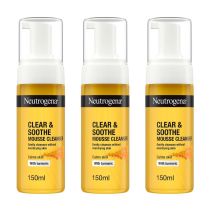 Neutrogena Clear and Soothe Mousse Cleanser 150 ML - Pack of 3