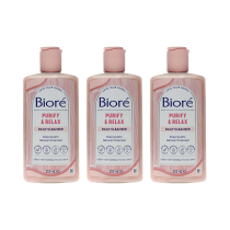 Biore Purify and Relax Daily Cleanser Rose Quartz 200ml - Pack of 3