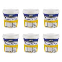 Everbuild 101 Multi-Purpose Linseed Oil Putty Natural 1KG - Pack of 6