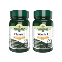 Natures Aid Vitamin E High Strength 400IU 60 Softgels - Pack of 2