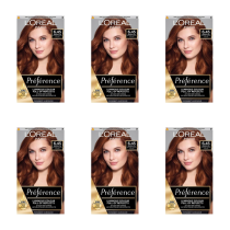 L’Oréal Paris Preference 6.45 Intense Copper Auburn Permanent Hair Dye Kit - Pack of 6