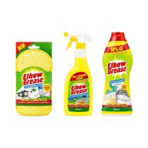 Elbow Grease Kitchen Cleaning Bundle – Non-Scratch Scrubbing Pad, Degreaser 500ml & Cream Cleaner 550ml