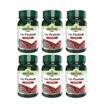 Natures Aid Zinc Picolinate Elemental 15mg 30 Tablets - Pack of 6