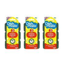 Dishmatic Heavy Duty Refill Sponges Triples for Tough Cleaning 3 Count - Pack Of 3