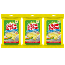 Elbow Grease Surface Scrub Cleaning Wipes 24 Pack on a kitchen counter
