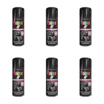 Paint Factory Colour It Satin Black Spray Paint 400ml - Pack of 6