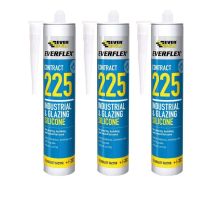 Everbuild 225 Glazing Silicone Transparent Industrial Use 295ML - Pack of 3