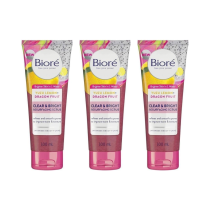Biore Clear & Bright Yuzu Lemon + Dragon Fruit Scrub 100ml - Pack of 3