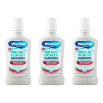 Wisdom Daily Gum Health Chlorhexidine Alcohol Free Mouthwash 500 ML - Pack of 3