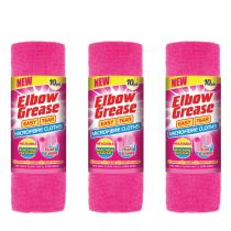 Elbow Grease Pink Easy Tear Microfibre Cleaning Cloths 10pk - Pack of 3