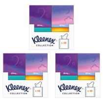 Kleenex Collection Facial Tissues Cube 48 Sheets - Pack of 3