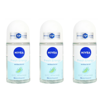 Nivea 72h Fresh Energy Antibacterial Roll On Deodorant 50ml - Pack of 3