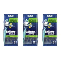 Gillette Blue 2 Plus Li Disposables 8Ct - Pack of 3